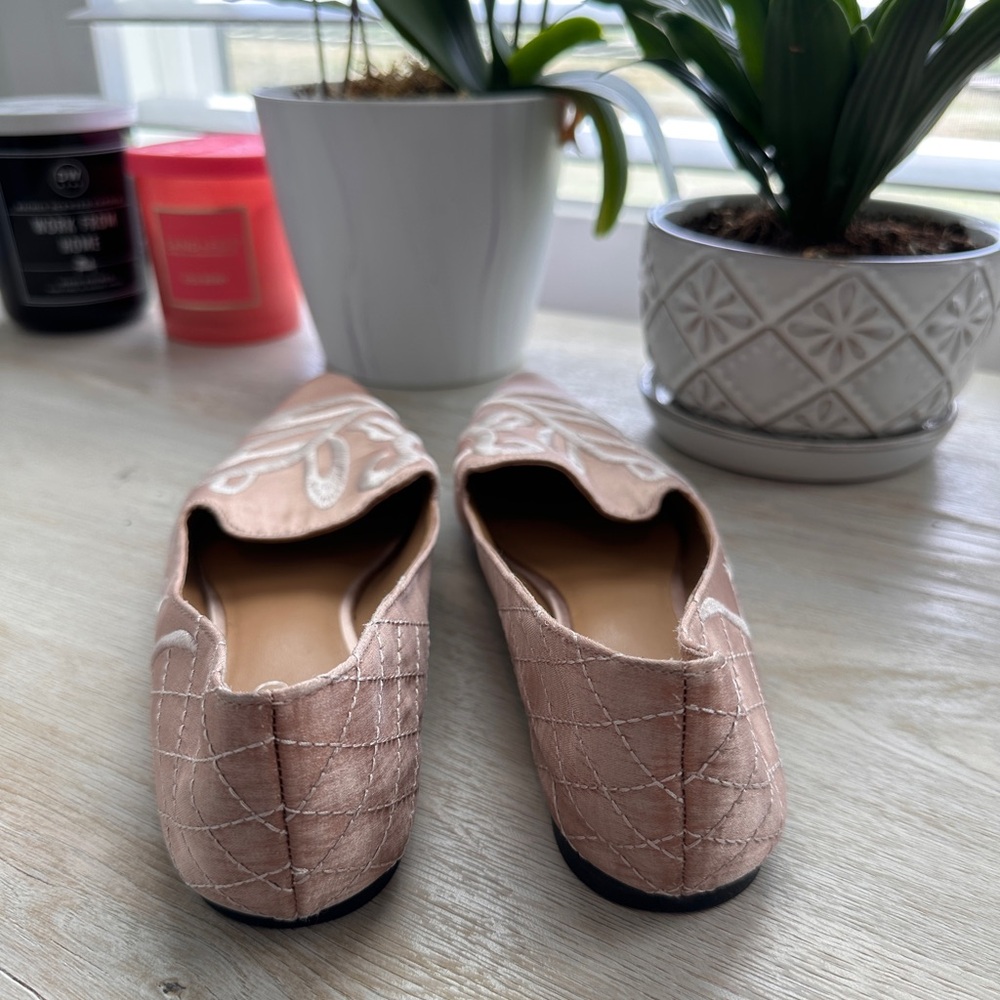 Franco Sarto Women's Pink Embroidered Flats - Picture 4 of 5